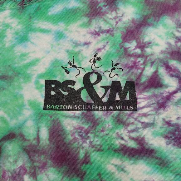 Vintage 90s Crumpled Tie-Dye Shirt XL 23x26 Green - Picture 10 of 14